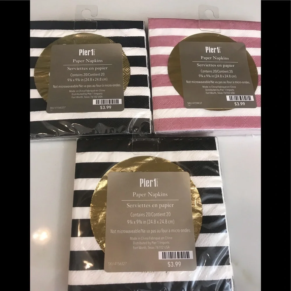 PIER ONE WINE NAPKINS SET OF 3 NEW